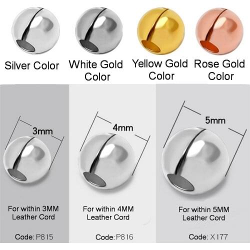 925 Sterling Silver End Cap Beads 3MM 4MM 5MM Can Open Spacer Bead Charms for DIY Jewelry Making Findings Accessories 50pcs/lot