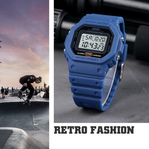 SKMEI 1628 Fashion Sport Watch Countdown 2 Time Stopwatch Men Military Army Watches Alarm Clock Shock Resistant Reloj Hombre