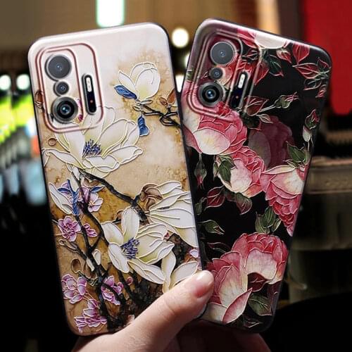3D Flowers Phone Case For Xiaomi 10T 9T Pro Lite Case Retro White Floral For Fundas Xiomi Xiaomi 10 T 9 T Pro Lite Cases Cover