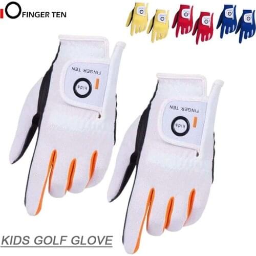 2 Pcs or Pair Breathable Great Grip Golf Gloves for Kids Junior Youth Toddler Boys Girls Dura Feel Left Hand Right Hand