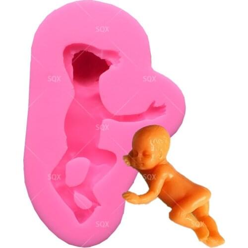 Food Grade Baby Boy sleeping Silicone Icing Candy Mould Great for christening baby shower cake decoration SQ1540