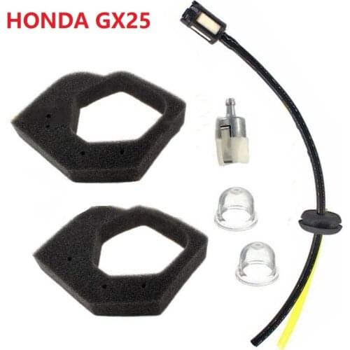 Air Filter Element Foam & Fuel Filter Line Hose Accessory Primer Bulb Fit Honda GX25 UMK425 ULT425 Mini Engine Motor Trimmer