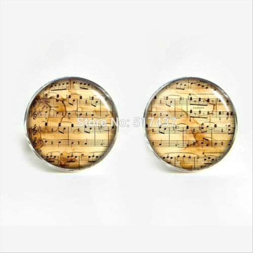 J-891 wholesale Sheet Music Cufflinks Sheet Music Cuff link Vinrage Music Cufflink Shirt Cufflinks Women