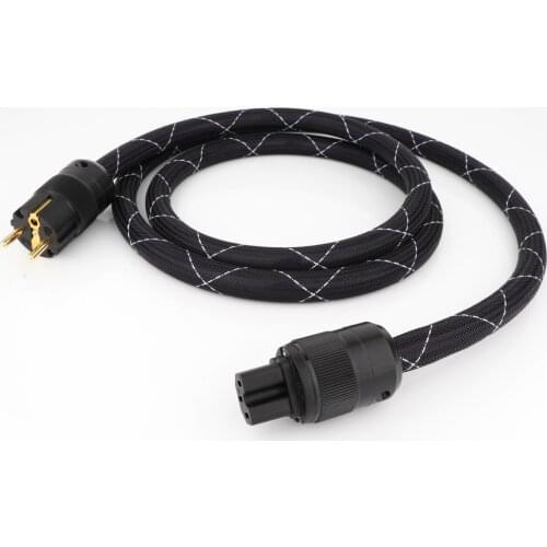 Preffair D516 10AWG Power Cord Cable Audiophile Power Cord Cable With Rhoium Plated P-78 EU Plug & IEC Connector