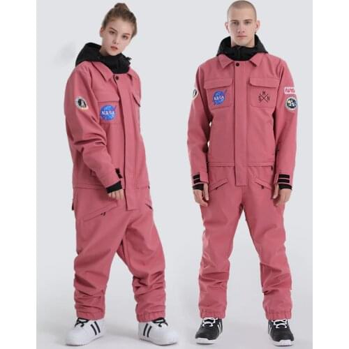 Men Women Jumpsuit -30 Windproof Waterproof Warm One-Piece Ski Suit Male Winter Outdoor Snowmobile Skiing Snowboard Snowsuit