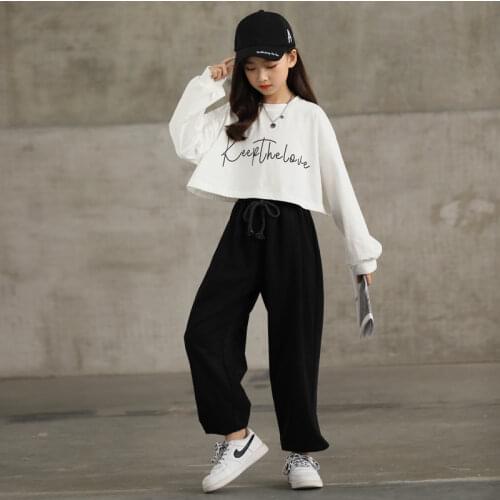 Teen Girls Short Tops Autumn Clothes Set Casual Long Pants 2 pieces Fashion Girls Outfits 10 11 12 13 14 years