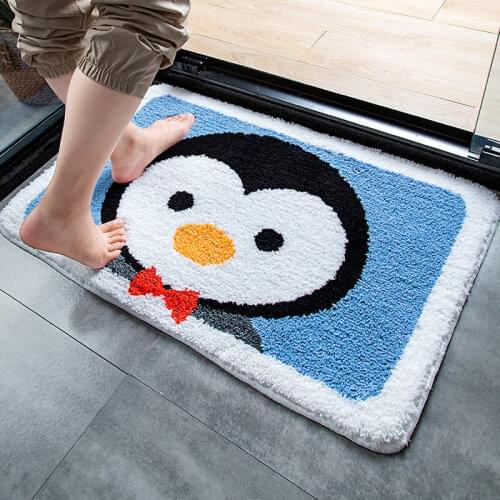 Animal Carpet Penguin Duck Whale Panda Door Mat Akita Carpet Soft Mats Cute Home Bathroom Balcony Doorway Rug Absorbent Non-slip