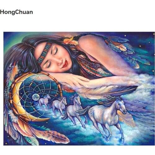 Horse Girl 5D DIY Round/Square Diamond Painting Mosaic Housewife Handicraft Cross Stitch Home Decoration Mural Gift