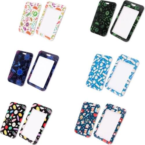 20pcs/lot BH1594 Blinghero Medical Drugs Work Card Holder With Bacterial Lanyard Credit Card Holder With Neck Strap For Doctor