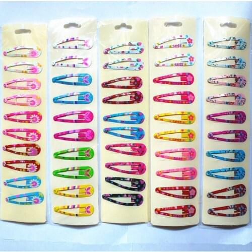 30pcs 5cm Fashion Children Girls hairpins Painting flowers hair clip Boutique girls Hair Accessories Headwear BB hair clips