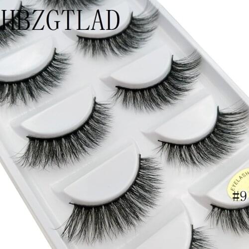 2018 5 pairs 100% Real Fake Mink Eyelashes 3D Natural False Eyelashes 3d Mink Lashes Soft Eyelash Extension Makeup Kit Cilios