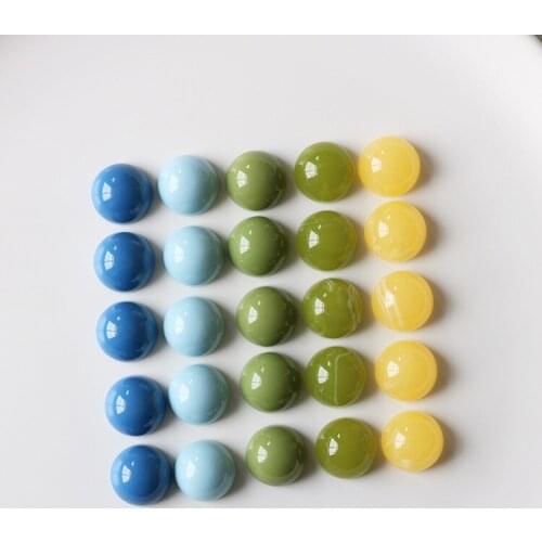 New style 100pcs/lot 14mm color print geometry rounds shape flatback beads diy jewelry earring/garment accessory