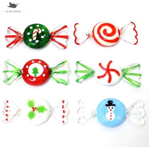 Custom Creative Murano Glass Sweets Candy Craft Ornaments Home Desktop Christmas Decor Accessories Holiday Party Gifts For kids