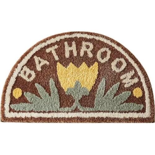 Ins simple semi-circular absorbent bathroom floor mats, thick non-slip carpets, toilet floor mats, cute styles and bright colors