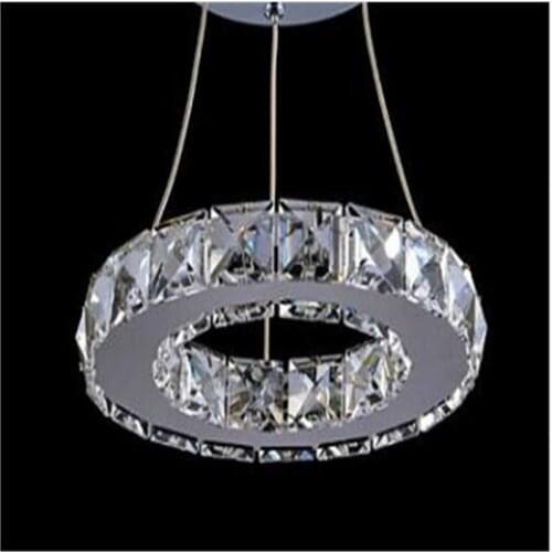 Transparent k9 Crystal LED pendant lamp Aisle Porch Hallway 20CM Crystal Ring dining light wth LED Light Bulb 110-220V