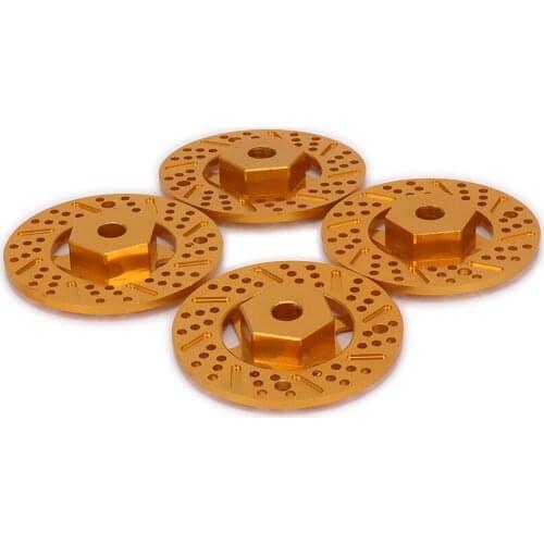 RCAWD 4pcs Aluminum M12 12mm Brake Disc Disk Wheel Hex hub Adapter for 1/10 RC Hobby Model Car HSP WLtoys Axial Himoto hubs