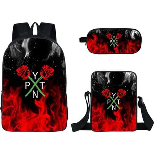 3D Print Payton Moormeier Backpack 3PCS /set PYTN Printed Net Red Bookbag Mochia Women Bag 16 Inch School Bags for Teenage Girls