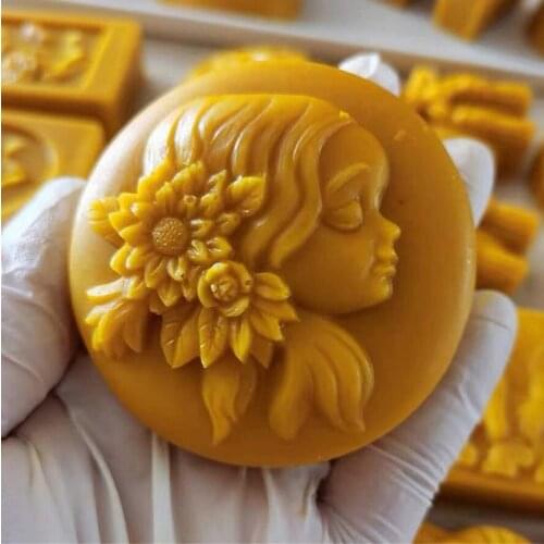 Silicone Molds Beauty Girl, Indian Girl Craft Art Silicone Soap Mold, Flowers Woman Craft Molds DIY Handmade Soap Molds - Soap M