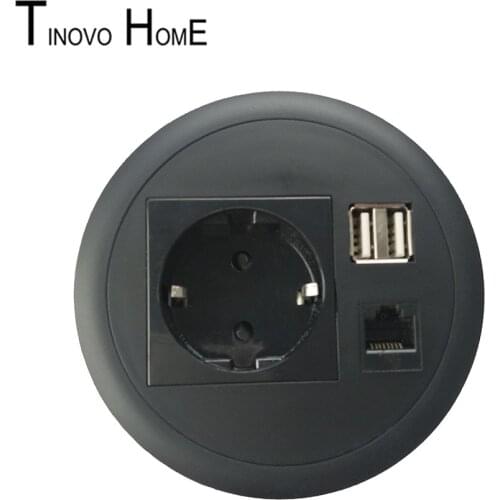 Sofa / counter / meeting room desk socket / round simple charging socket / European standard with USB charging / network