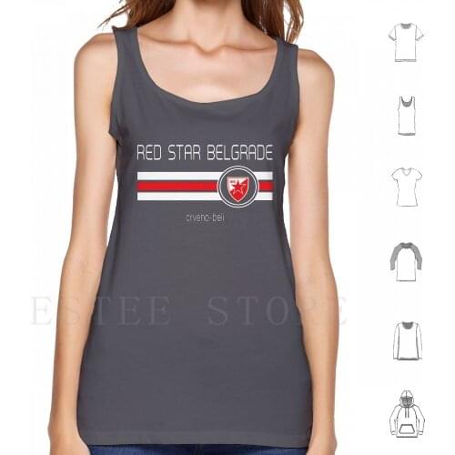 Super Liga-Red Star Belgrade ( Home Red ) Tank Tops Vest Cotton Football Super Liga Red Star Belgrade Fudbalski Klub Crvena