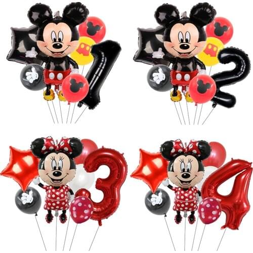 Disney Mickey Mouse Party Balloons Minnie Balloons foil ball Baby Shower Birthday Party Decorations Kids Toy Gifts Helium Globos