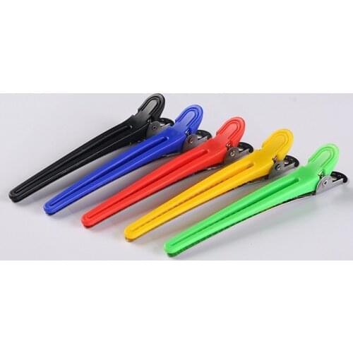 12PCS Hairdressing Black Section Clamps Hair Clips Alloy Plastic Pro Hairdressing Hairpins Cutting Salon Hair Styling Tools