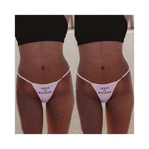 JESUS IS WATCHING Women Cheeky V-string Briefs Panties Thongs G-string Underwear Panties