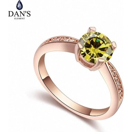 DANS Real Austrian Crystals Brand AAA Zirconia Micro Inlays Fashion Ring for women New Geometric 110226green