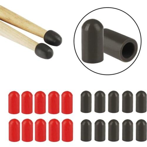 10PCS/Set Silicone Drum Stick Head Rubber Sleeve Drumstick Rubber Case Cover for Percussion Instruments Drum Accessories