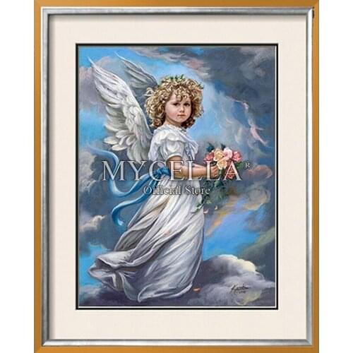 5D DIY Diamond Painting Cross Stitch Diamond Embroidery Cartoon Angel Diamond Mosaic Full Round Rhinestone Home Decor Crafts