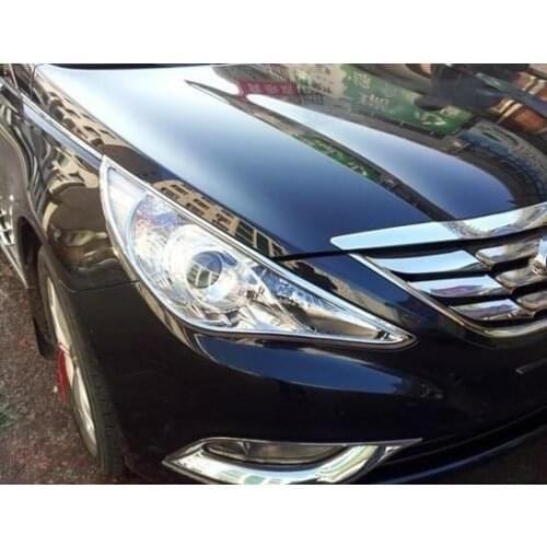 Higher star ABS 2pcs car Front HeadLamp decoration Cover,Headlight decorative frame trim For Hyundai Sonata YF