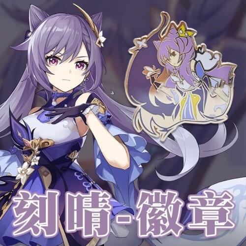 Anime Genshin Impact Hu Tao Keqing Xiao Metal Badge Figure Brooch Pin Bags Pendant Medal Button Souvenir Costume Props Gift