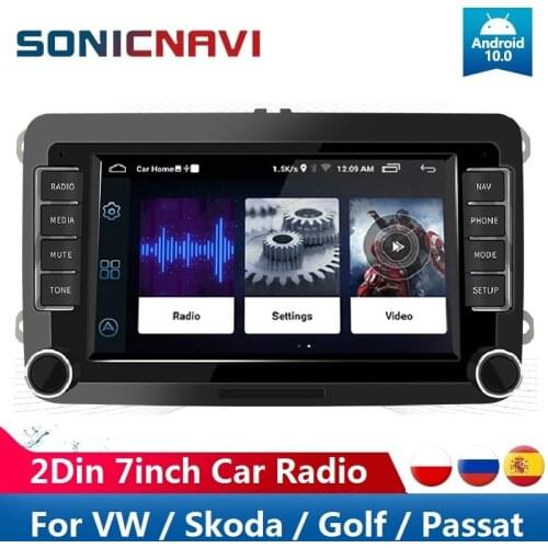 SONIC Car Radio For VW Volkswagen/Golf/Passat/Touran/Skoda/Octavia/Polo/Seat 2Din 7inch Android10.0 Stereo Receiver GPS No DVD