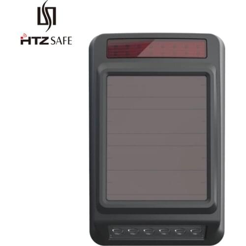 HTZSAFE Solar Wireless Siren & Strobe Light - Outdoor Waterproof - 2 Optional Tones - Expandable Up To 32 Sensors