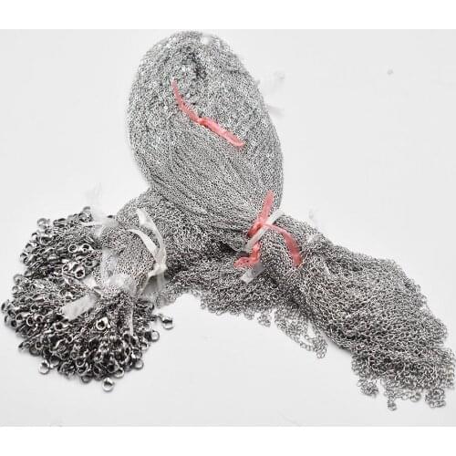 Wholesale 2mm stainless steel Necklace Rope 50cm Chain Lobster Clasp DIY Jewelry Accessories 100pcs/lot free shipping