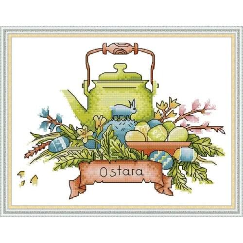 Teapot series 7 cross stitch kit aida 14ct 11ct count print canvas cross stitches needlework embroidery DIY handmade
