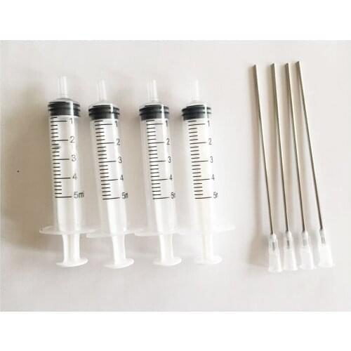 CISSPLAZA 200pcs 5ml syringe injector for refilling ink ink cartridges CISS CIS with 10cm needle