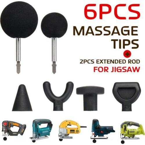 6PCS/Set Muscle Relaxation Massage Jigsaw Electric Massagers Adapter Percussion Massage Tips Kit Attachment Head Body Massager