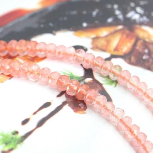 Faceted 4x6mm Pink watermelon tourmaline Abacus shaped loose beads 15inches DIY women jewelry making wholesale and retail