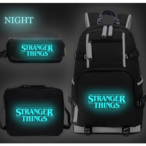 Stranger Things Canvas Backpack Set School Bags for Boys Kids Bag Students Girls Travel Rucksack Teenage Laptop Travel Backpacks