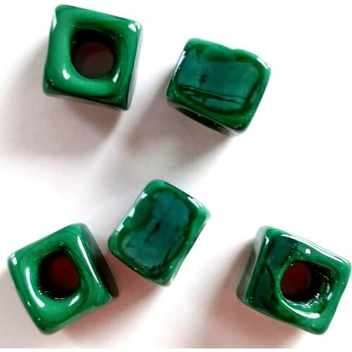 Italian Murano Handmade Green 5 Piece Glass Necklace Beads