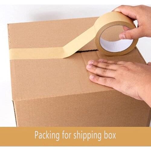 Brown Kraft Paper Tape, Writable Non-Coated Surface for Masking, Sealing, and Packaging Use, Eco-Friendly and Recyclable