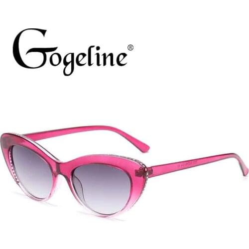 Cat Eye Sunglasses Women Classic Oval Sun glasses with Diamond Ladies Retro Fashion Mirror Sunglasses UV400 Gradient oculos