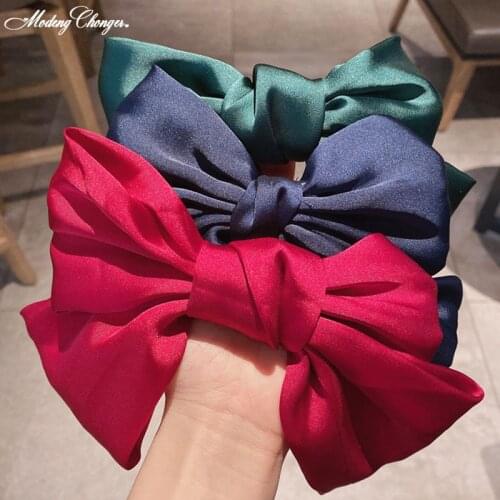 Fashion DIY Bow Barrette Sweet Big Hairgrips Woman Headwear Large Bowknot Hair Clips Girls' Satin Hairpins Hair Accessories New