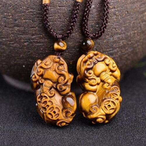 Natural Yellow Animal Jade Pendant Charm Necklace Jadeite Hand Carved for Women Men Pendants Fashion Jewelry Man Chain