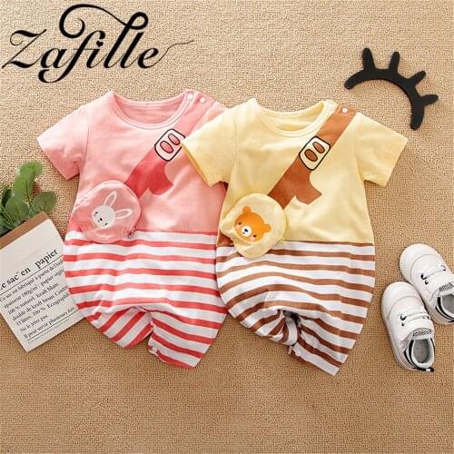 ZAFILLE Newest Babys Rompers 2021 Cotton Newborns Baby Clothing Unisex Cartoon Jumpsuit For Kids Baby Overalls with Baby Bags