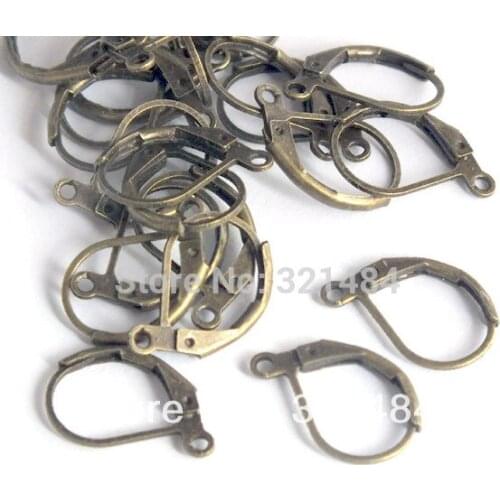 Wholesale 1000piece bulk in lot 15mm antique bronze leverback earring hooks diy jewelry making findings accessories