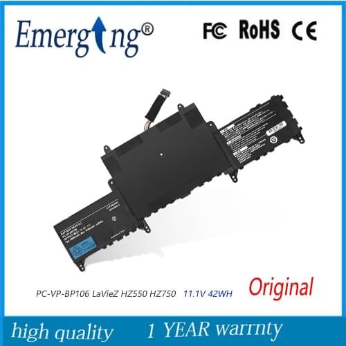 11.1V 42Wh Original PC-VP-BP106 Laptop Battery For NEC LaVieZ HZ550 HZ750 186Y3AZ