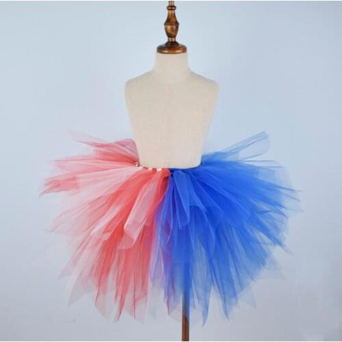 Girls 4th of July Fluffy Tutu Skirt Baby Birthday Party Tulle Skirt Kids Dance Ballet Girl Clothes Photo Props Newborn-12Y