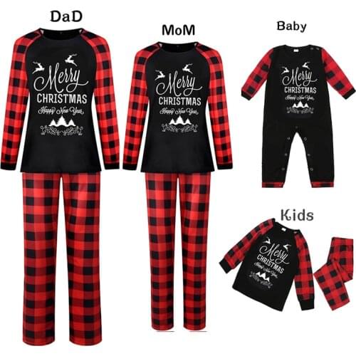 Christmas Family Matching Clothes Pajamas Set Printing Clothes Mother Daughter Father Son Baby Romper Family Christmas Clothes